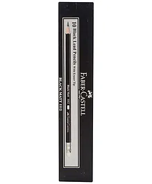 Faber Castell Black Matt 1112 Lead Pencil With Eraser - 10 Pieces