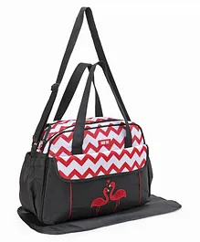 Diaper Bag With Changing Mat Swan Patch - Black