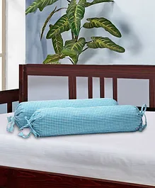 The Baby Atelier Organic Cotton Bolster Cover Without Fillers - Blue
