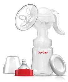 LuvLap Manual Breast Pump White Red - 150 ml
