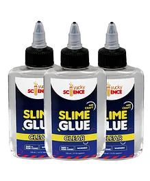 Yucky Science Slime & Craft Clear Glue Set of 3 Bottles - 100 ml Each