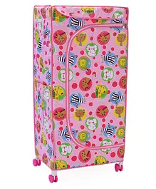 Mothertouch Storage Wardrobe With Wheels Animal Print - Pink