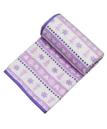 Kadambaby Fleece Blanket Allover Print - Purple