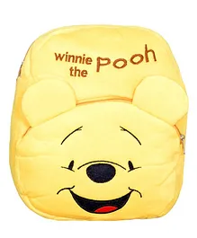 O Teddy Soft Plush Fabric Winnie The Pooh School Bag Yellow - 14 inches