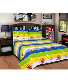 Sassoon Double Bedsheet With 2 Pillow Covers - Multicolour