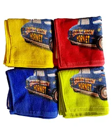 Sassoon Disney Car Printed Cotton Wash Cloths Set of 12 - Multicolor 