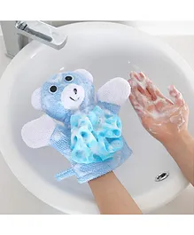 Syga Teddy Face Bath Glove - Blue