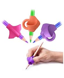 Syga Two Finger Pencil Grips Pack of 3 - Mutlicolor