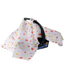 Wonder Wee Canopy Cover For Carry Cot & Car Seat Space Print - White
