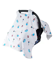 Wonder Wee Canopy Cover For Carry Cot & Car Seat Bird Print - White