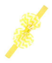 Bellazaara Chevron Bow Headband - Yellow