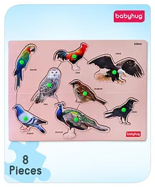 Babyhug Wooden Birds Puzzle Multicolour - 8 Pieces