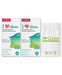 Sirona I Love Clean Sanitary Disposal Bags - 90 Bags (2 Pack - 45 Bags Each)