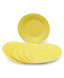 B Vishal Polka Dots Paper Plates Yellow - Pack of 10