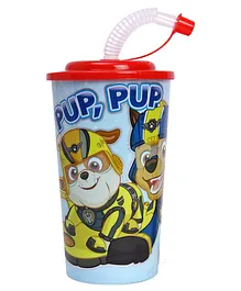 Paw Patrol Pup Printed Tumbler with Straw Red - 450 ml