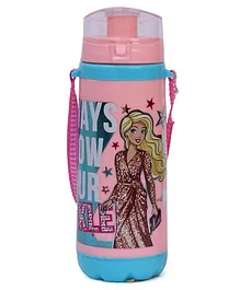 Barbie Insulated Plastic Water Bottle Always Show Your Sparkle Peach - 300 ml