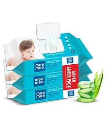 Mee Mee Caring Baby Wet Wipes With Lid - 3 Packs Of 72 Pieces