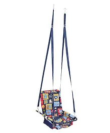 Mothertouch 2 In 1 Swing With Safety Harness Teddy Print - Blue