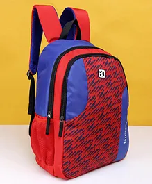 Excelites Tetris Print School Bag Red Blue - 18 Inches 