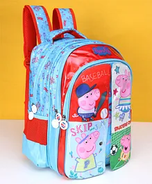 Peppa Pig School Bag With Flap Red Blue - 16 Inches 