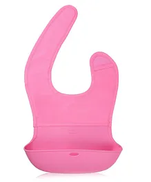 Kassy Pop Waterproof Silicone Bib With Crumb Catcher - Light Pink