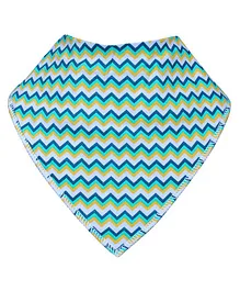 Kassy Pop Bandana Bibs Zig Zag Print - Blue 