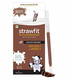 Strawfit Chocolate Milk Flavoring Straws With Colostrum - 30 Pieces