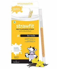 Strawfit Vanilla Milk Flavoring Straws With Colostrum - 30 Pieces