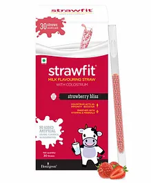 Strawfit Strawberry Milk Flavoring Straws With Colostrum - 30 Pieces