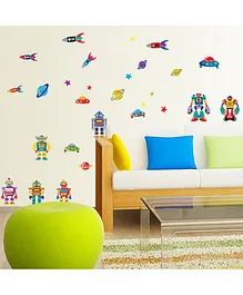 Syga Space Rocket PVC Vinyl Wall Sticker - Multicolour