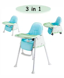 Syga 3 in 1 Cushioned High Chair - Blue Green