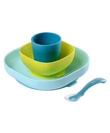 Beaba Silicone Meal Set - Green & Blue
