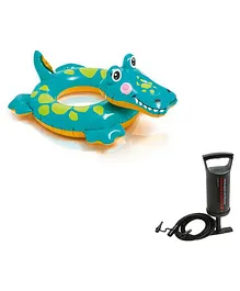 Intex Croc Shaped Swimming Ring With Pump - Teal
