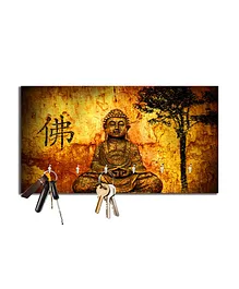 Studio Shubham Buddha Wooden Key Holder - Brown