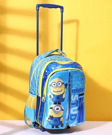 Minions Flap Trolley School Bag Blue - 16 Inches