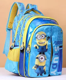 Minion Flap School Bag Blue & Yellow - 14 Inches