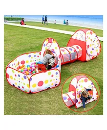 Playhood 3 in 1 Portable Pool with Tunnel & Tent - Multicolour