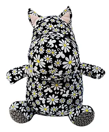Abracadabra Hippo Soft Toy Floral Print Black - Height 29 cm