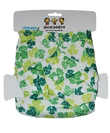 Abracadabra Reusable Diaper With Liner Leaves Print - Green