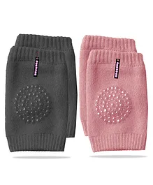 Bembika Anti Slip Baby Knee Pads Pack of 1 Pair - Pink Grey