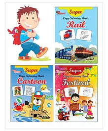 Super Copy Colouring Multi Themed Books Set of 3 - English