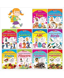 Preschool Colouring Book Set of 10 Books - English