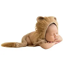 Babymoon Lion Cap & Tail Costume Photo Prop - Brown
