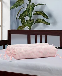 The Baby Atelier Organic Cotton Bolster Cover Set With Fillers - Pink