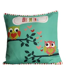 Little Nests Owl Printed Cushion Cover - Green