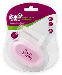 Beebaby Soft Silicone Finger Brush With Carry Case - Pink