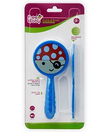 Beebaby Round Soft Brush and Comb Set - Blue
