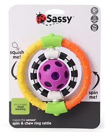 Sassy Spin & Chew Flexible Ring Rattle - Multicolour