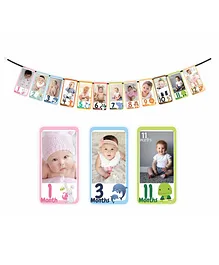 Syga 1 to 12 Month Photo Banner With Writing Space At The Back - Multicolor