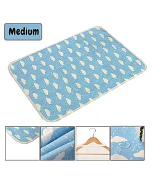 Syga Cloud Printed Waterproof Diaper Changing Mat Medium Size - Blue